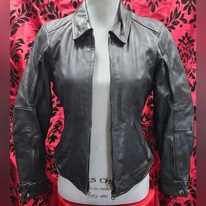 Firstgear Women's Black Leather Jacket With Underliner